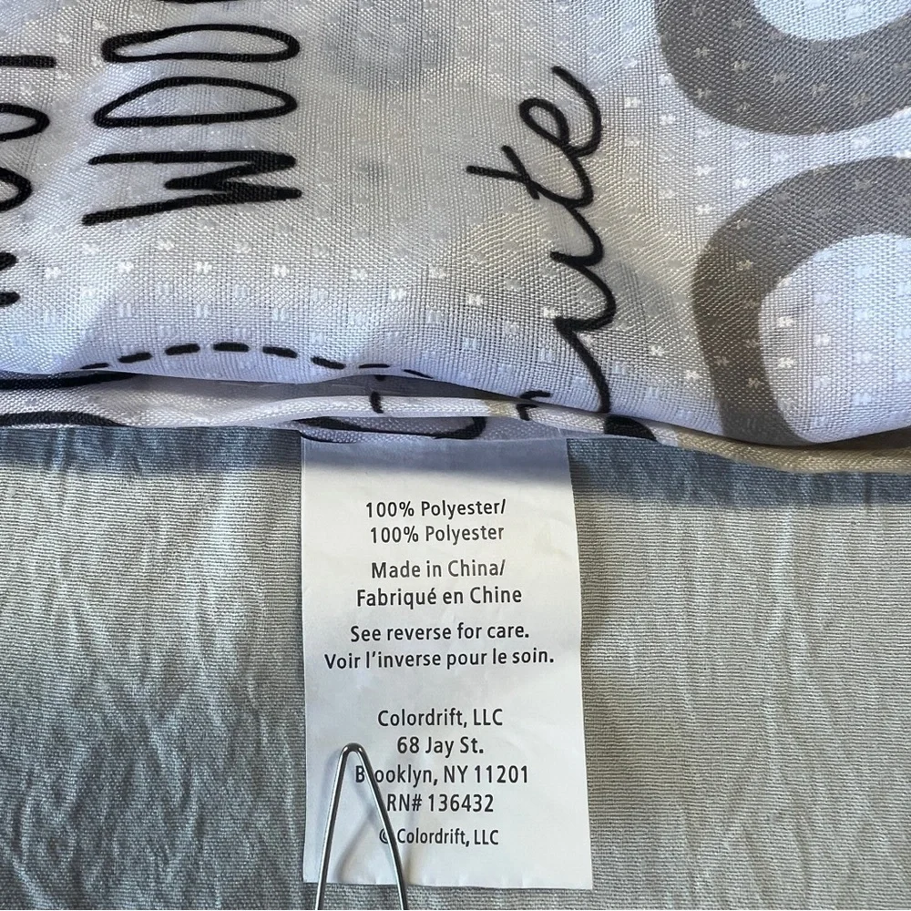 Colordrift “Woof  Woof  Dog “Polyester Shower Curtain White/Tan/Black